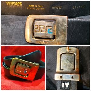 vintage ultra fine smooth leather belt by Versace.